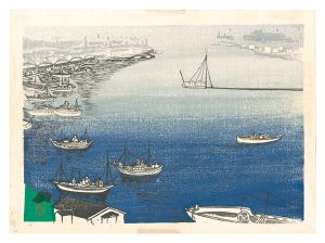 松尾少輔「板画新日本百景　八戸港」
