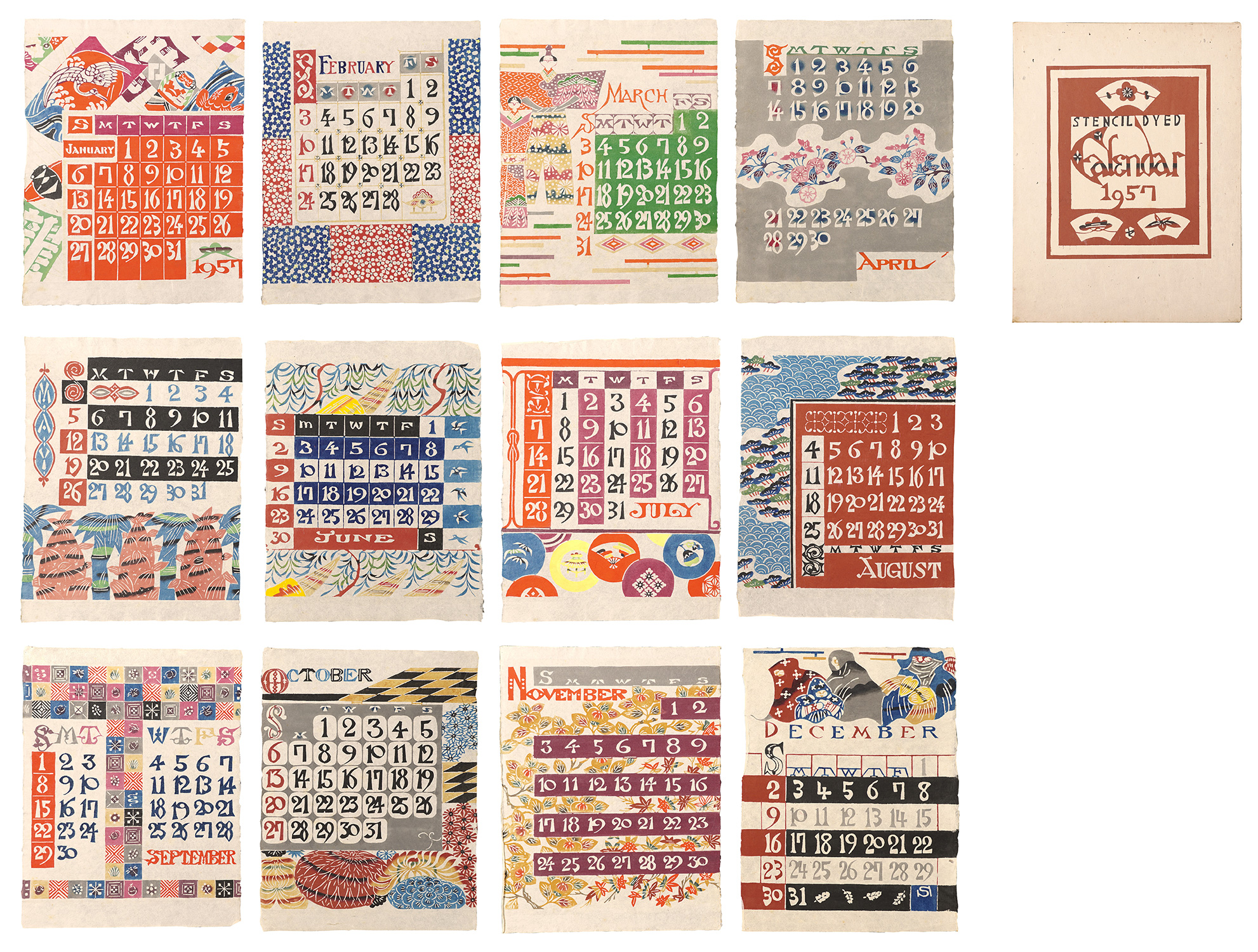 Serizawa Keisuke “Serizawa Keisuke Calendar for 1957”