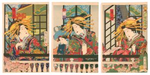 Kunichika / Prosperity of the Kinpei-ro in the New Yoshiwara [新吉原金瓶楼盛]
