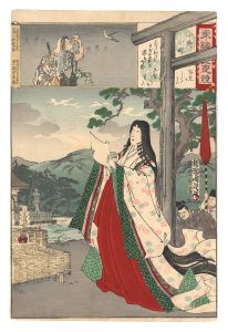 東絵昼夜競　小野小町　／　周延