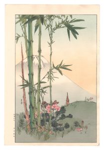 吉本月荘「富士に花鳥図（仮題）」