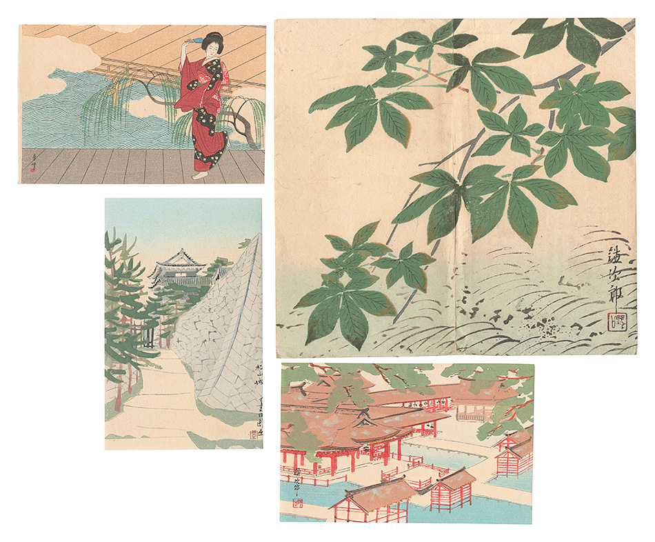 山川秀峰 福田豊四郎 野口謙次郎「木版絵葉書　第3集」