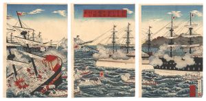 朝鮮豊島近海激戦日軍艦隊大勝利の図　／　春暁