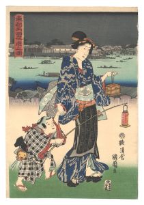 東都両国夜遊之図　／　国周