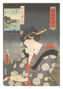 Toyokuni III and Kunihisa / Eight Heroes of Omi Province in Nuregoromo Onna Narukami / Geese at Katata [近江八勇の内　濡衣女鳴神　堅田の雁音]
