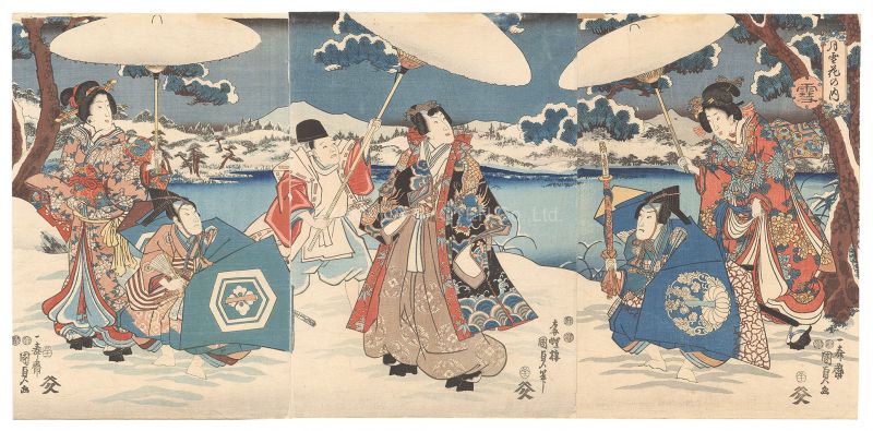 国貞二代「月雪花の内　雪」