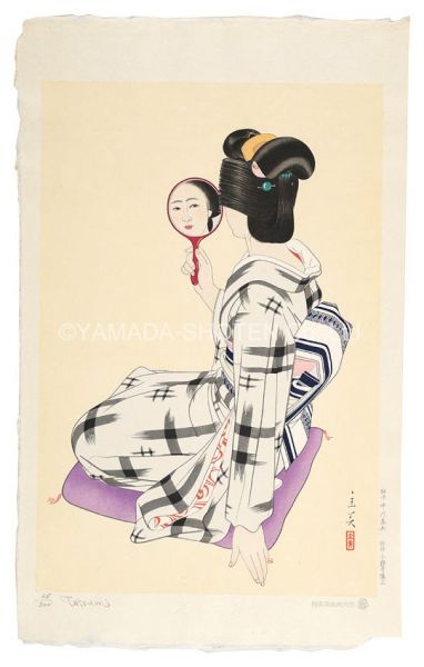 志村立美「現代美人風俗五態　丸髷」
