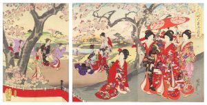 Chikanobu / Chiyoda Inner Palace / Cherry-blossom Viewing [千代田大奥　御花見]