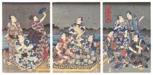 <strong>Toyokuni III</strong><br>Catching Fireflies by the Sumi......