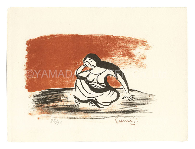 Kitagawa Tamiji “Woman Sitting on the Ground”