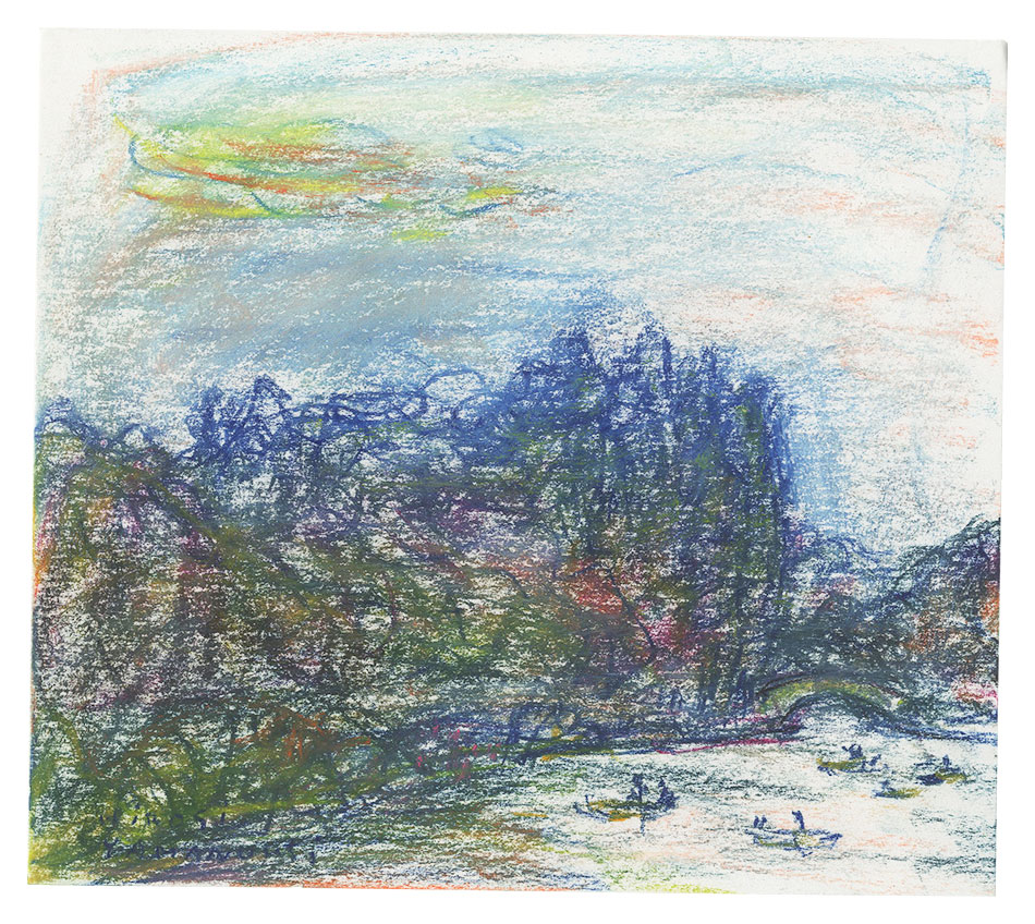 山之内弘「自筆画 湖」