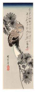 三日月と松上の木兎【復刻版】　／　広重初代