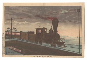 View of Ushimachi in Takanawa under the Hazy Moon / Kiyochika