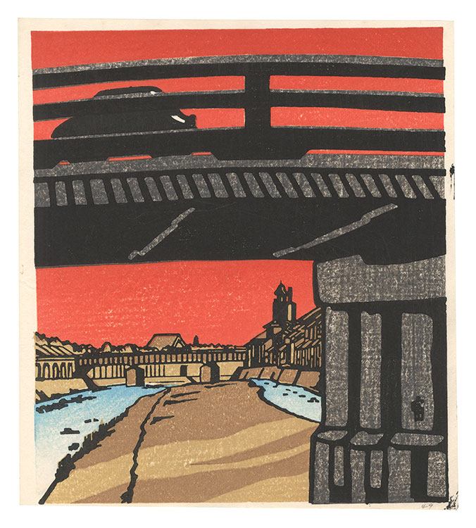 Tokuriki Tomikichiro “Evening at the Great Bridge at Sanjo (tentative title)”