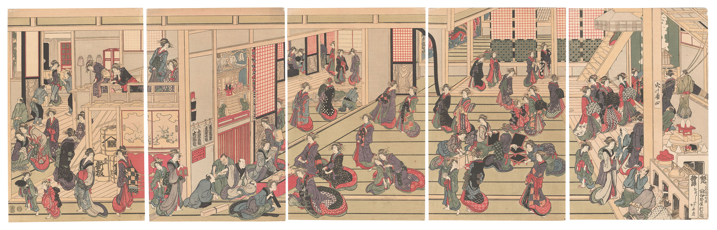 Hokusai “New Year's Day at the Ogiya Brothel, Yoshiwara【Reproduction】”