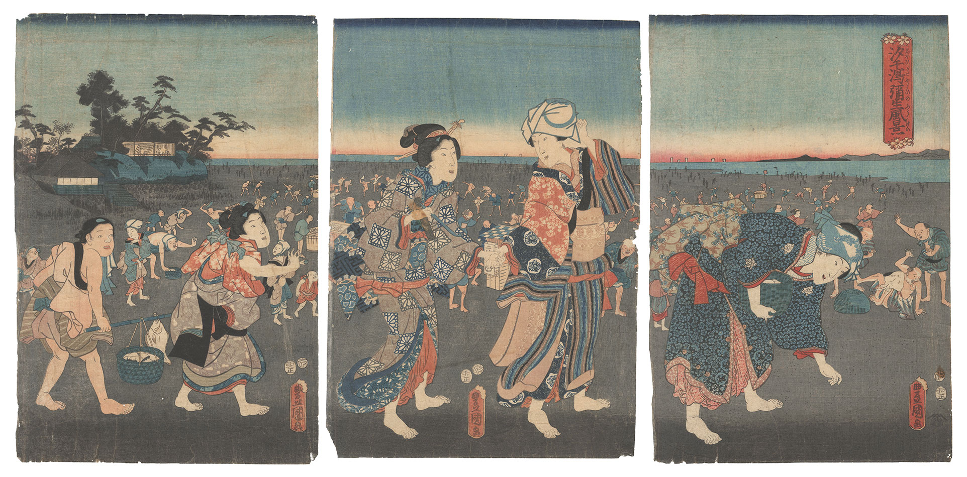 Toyokuni III “View of the Mudflat in the Third Month”