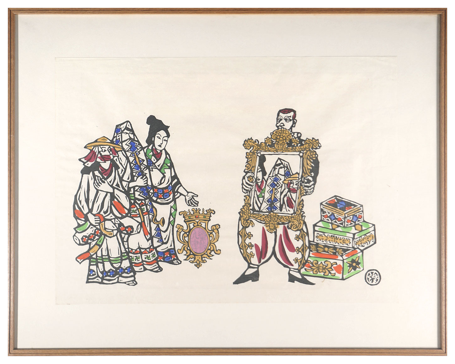 Kawakami Sumio “Arrival of European Ship (Mirror)”