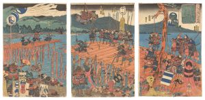 太平記天龍川之浮橋ノ図　／　国芳