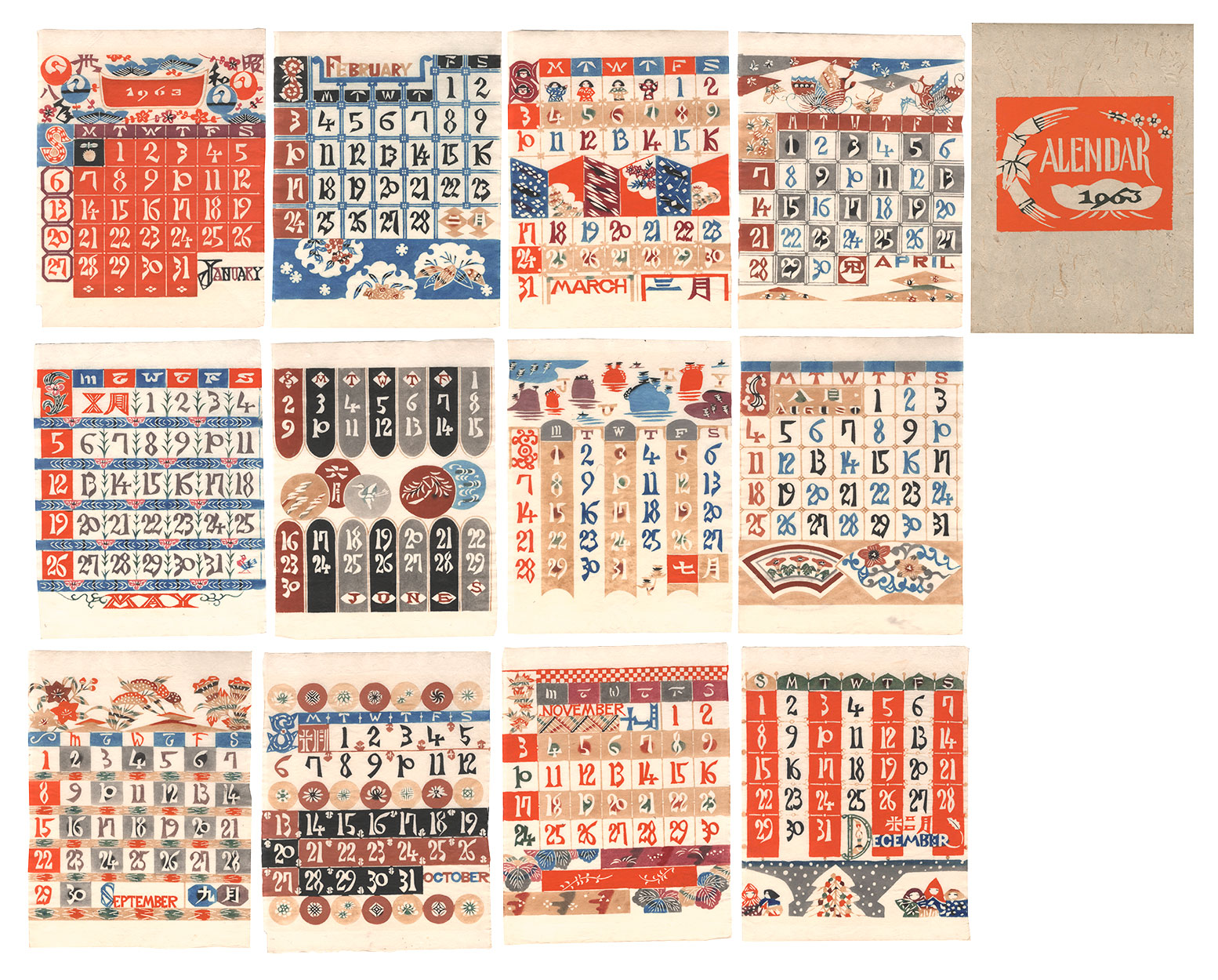 Serizawa Keisuke “Serizawa Keisuke Calendar for 1963”