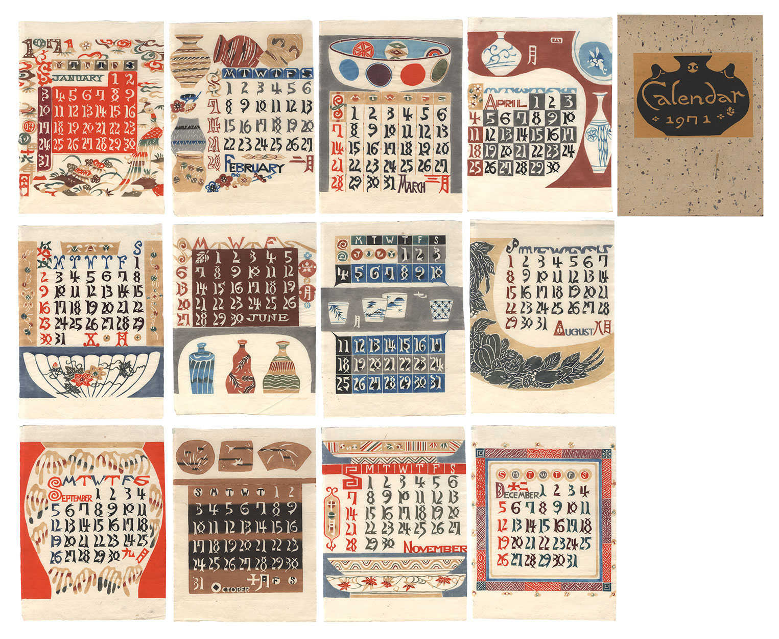 Serizawa Keisuke “Serizawa Keisuke Calendar for 1971”