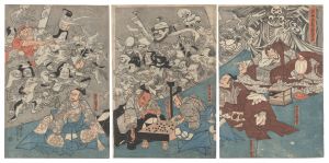 国芳「源頼光公館土蜘作妖怪図」