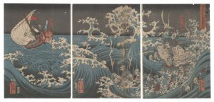 源義経平知盛霊逢図　／　芳員