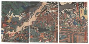 芳富「盆応寺夜討図」