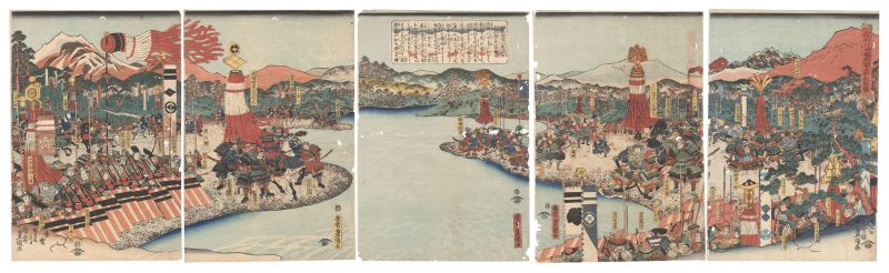 Toyokuni III “Generals Takeda and Uesugi in Peace Negotiations at Kawanakajima in Shinano Province”