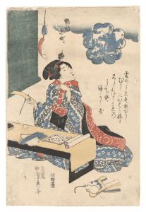 鸚鵡小町　／　貞秀