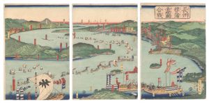 Sadahide / The Battle of the Akama Straits at Dan-no-ura in Choshu [長州壇之浦赤間関合戦]