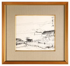 自筆色紙　伊豆の海　／　斎藤真一
