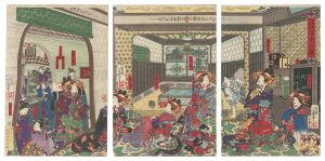 芳幾「江戸町二丁目甲子屋 浴室之図」