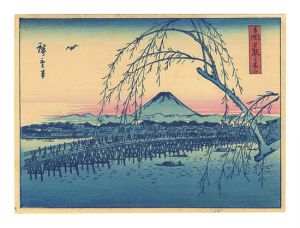 両国夕照の不二【復刻版】　／　広重初代