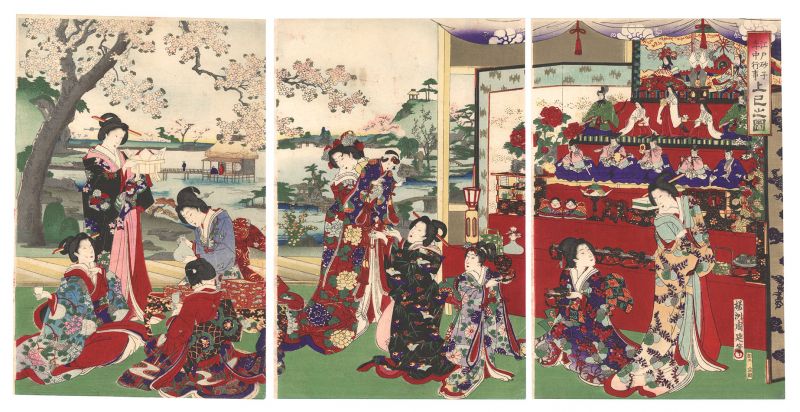 周延「江戸砂子年中行事　上巳之図」