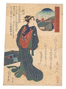 浪花風俗浮連歌美人合之内　道とん堀の春景　／　貞信初代