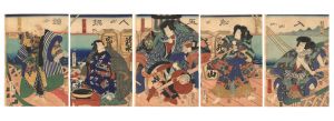Kunisada II / Five Selected Boatmen Entering the Harbor [入船五人撰頭]