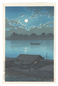 Twenty Views of Tokyo / Moon on the Arakawa River in Akabane / Kawase Hasui