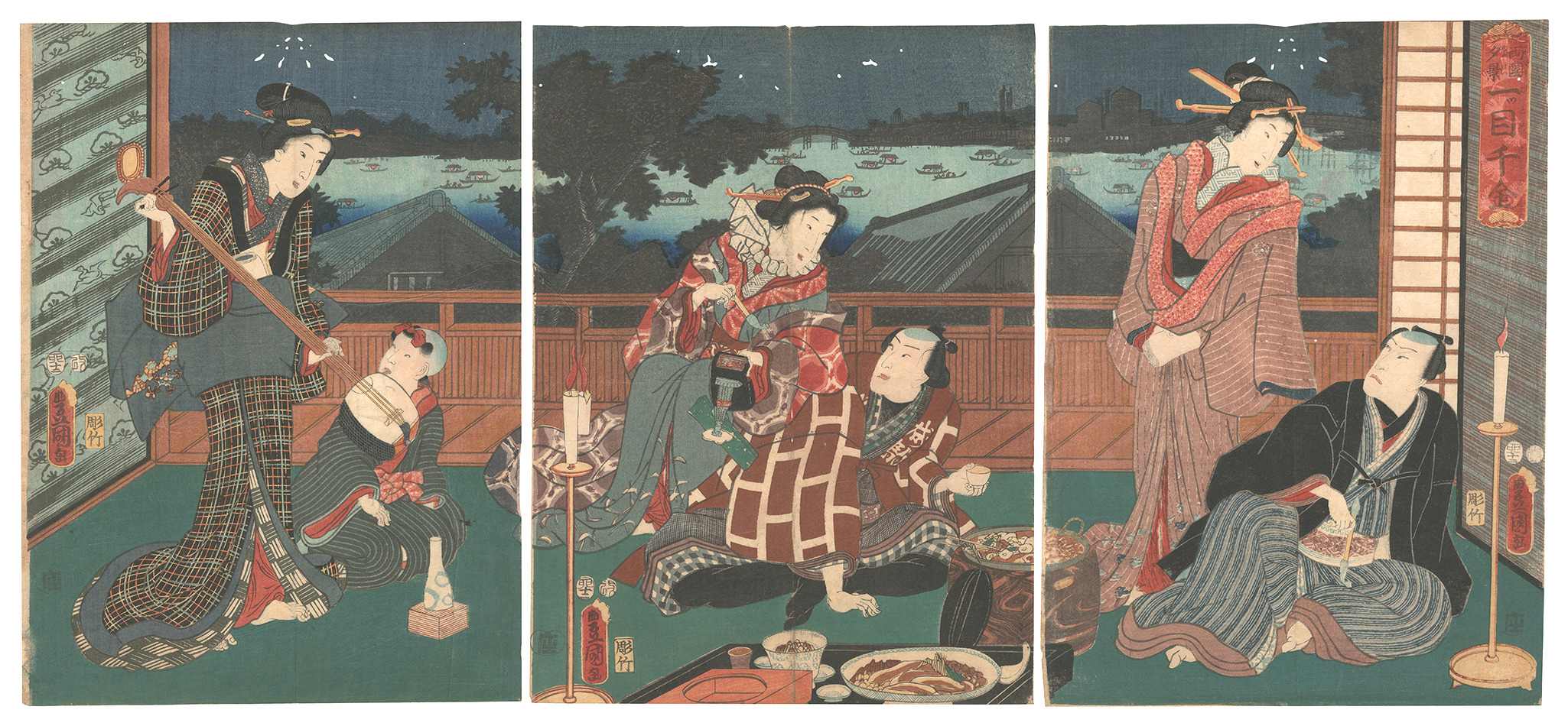 Toyokuni III “Evening View of Ryogoku: One Look Worth a Thousand Pieces of Gold”
