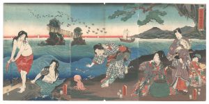 豊国三代「光氏磯辺遊の図」