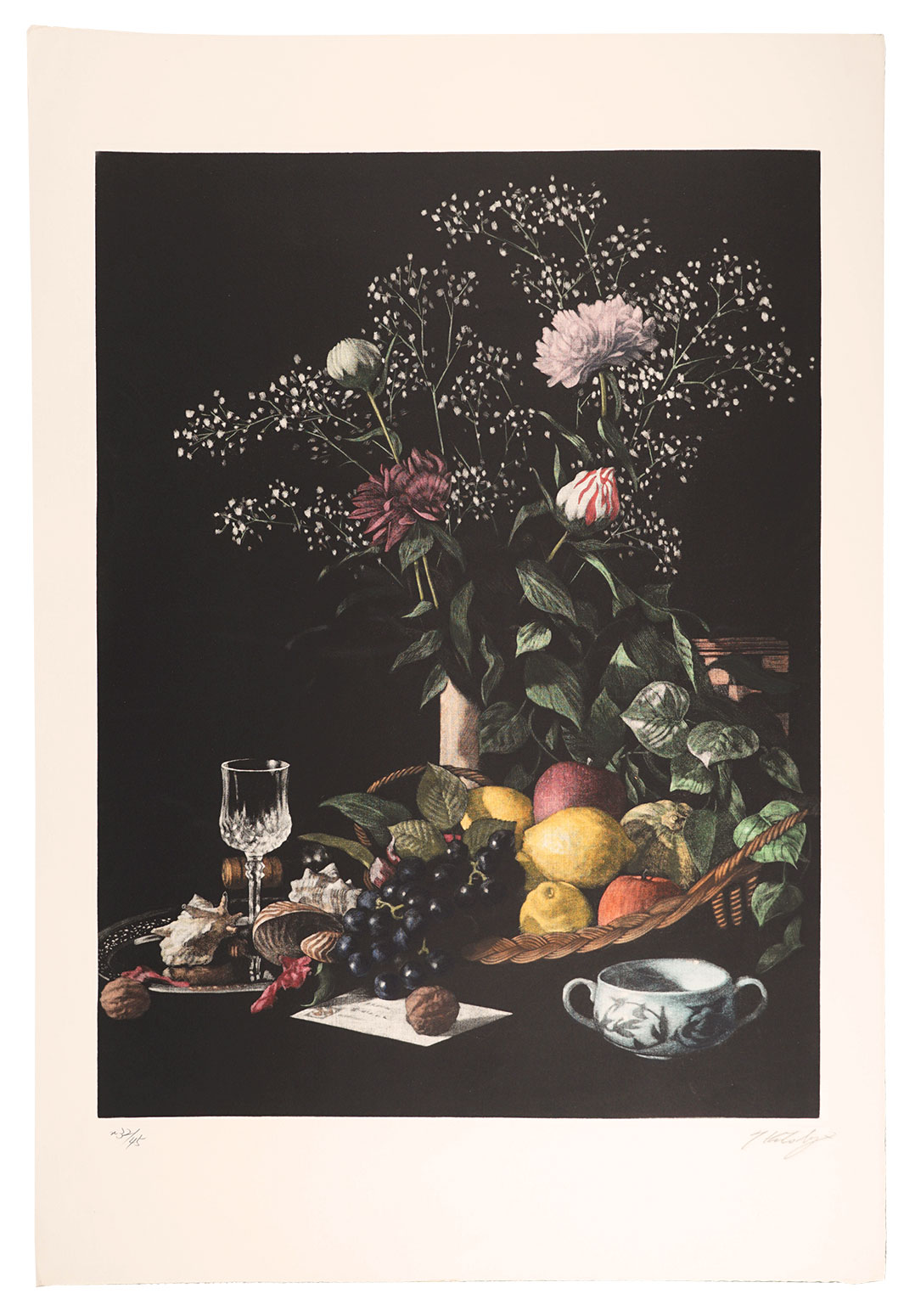 Katori Takeshi “Peony and fruit basket”