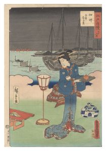 The Pride of Edo: Thirty-six Scenes / Famous Whitebait in Tsukuda Bay / Toyokuni III and Hiroshige II