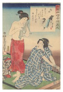 Twenty-four Enjoyments of Beauties of the Present Day / Fond of Waterfalls / Toyokuni III