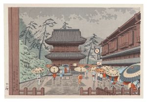 浅野竹二「東京名所ノ内　泉岳寺雨」