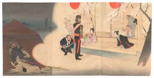 清親「征清軍休戦野営之夢」