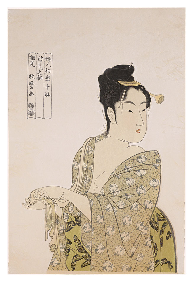 Utamaro “Ten Types in the Physiognomic Study of Women / The Fancy-free Type【Reproduction】”