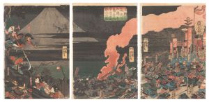 芳虎「源頼朝公富士川土張水鳥ノ奇瑞平家大軍敗所の図」