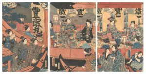 Flowers of Edo Enjoy the Evening Cool on Pleasure Boats / Toyokuni III