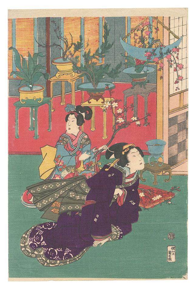 Kunisada II “Eastern Genji / Flower Arrangement”