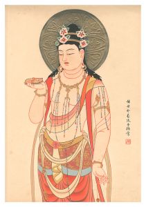 堂本印象「四天王寺五重塔壁画ノ内　文殊師利菩薩」