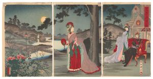 Nobility Enjoying the Cooling Air on a Summer Evening / Chikanobu